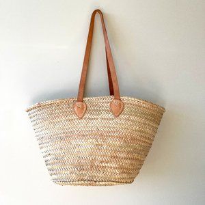 SOCCOHandmade Straw Market Basket Bag Tote Grocery